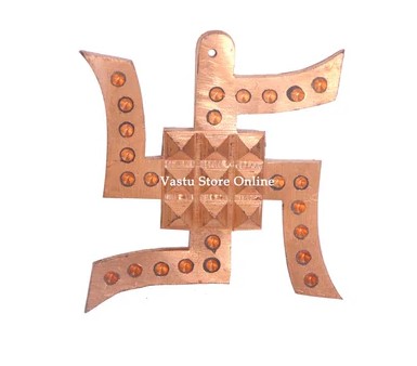 Copper Swastik 9 Pyramid Vastu Remedies for Home, Office & Factory